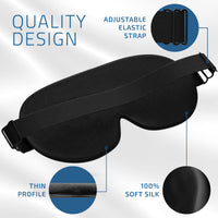 Black Silk Eye Mask (Set of 2)