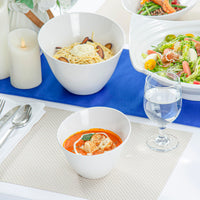 White Melamine Serving Bowls (Set of 2)