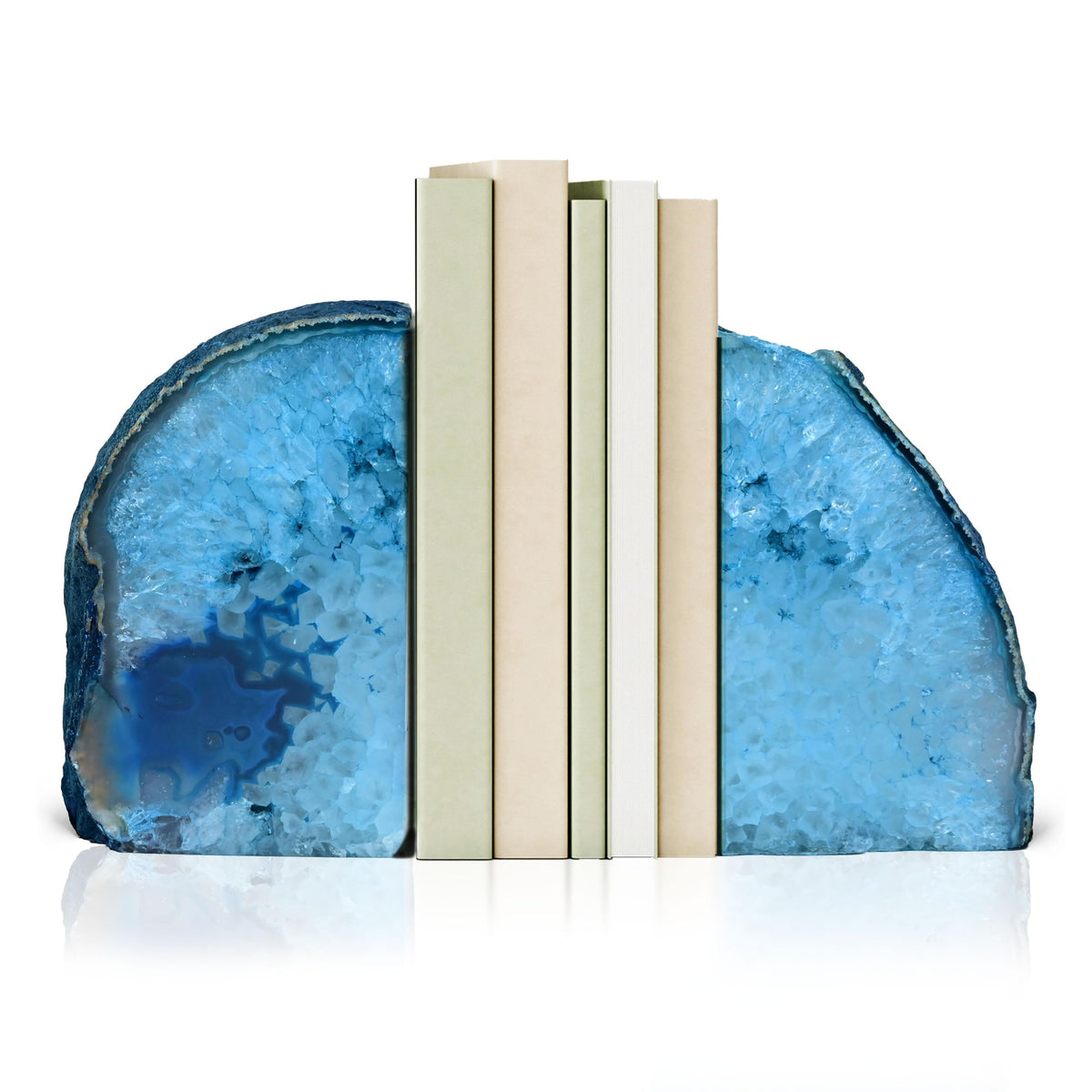 Teal Agate Bookends (Set of 2)
