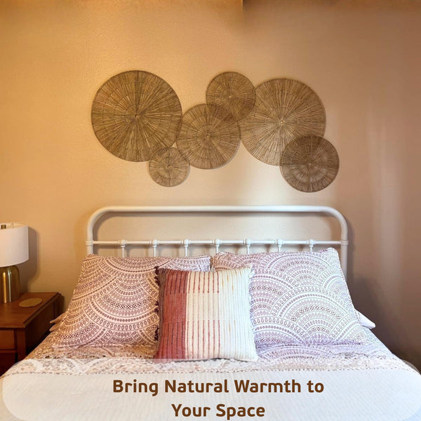Natural Wicker Wall Decor (Set of 6)