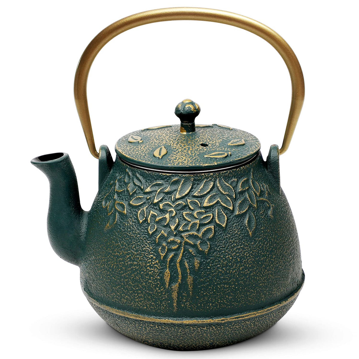 Dark Green Cast Iron Teapot
