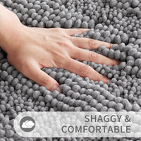 Plush Grey Chenille Bath Mat (Set of 2)