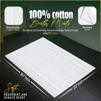 White Cotton Bath Mat (Set of 6)