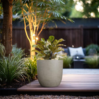Curved Weathered Concrete Planter