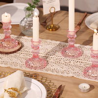 Pink Taper Candlestick Holders (Set of 12)