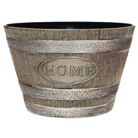 Oak Brown Whiskey Barrel Planter