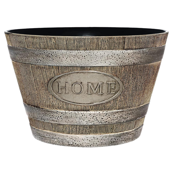 Oak Brown Whiskey Barrel Planter