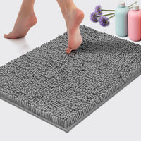Light Grey Chenille Bath Mat