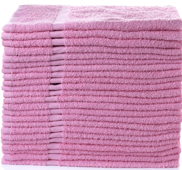 Pink Cotton Hand Towels (Set of 12)