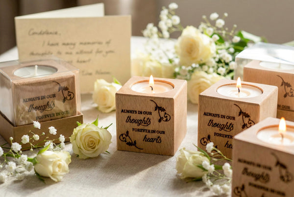 Wood Memorial Candle Holder (Set of 10)