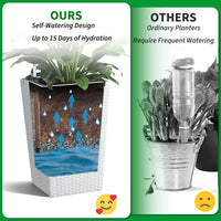 White Self-Watering Planters (Set of 4)