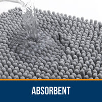 Grey Chenille Bath Mat (Set of 2)