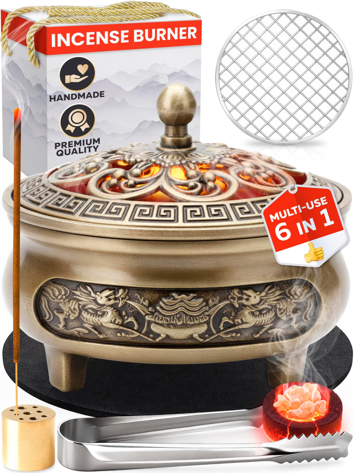 Brass Charcoal Incense Burner