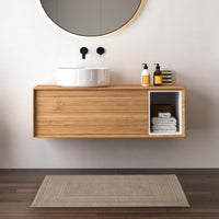 Beige Cotton Bath Mat (Set of 2)