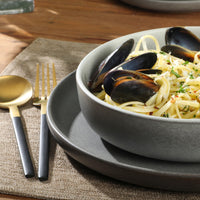 Grey Stoneware Dinnerware (Set of 16)