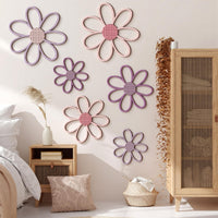 Purple Daisy Wall Decor (Set of 6)