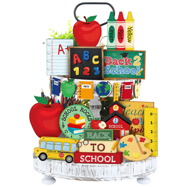 School Tiered Tray Decor (Set of 19)