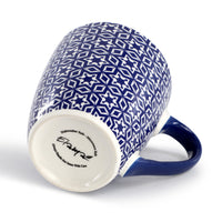 Blue & White Stoneware Mugs (Set of 6)