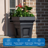 Onyx Black Square Planter (Set of 2)
