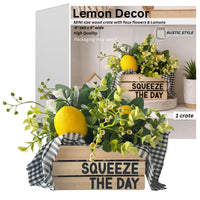 Faux Lemon Crate Decor
