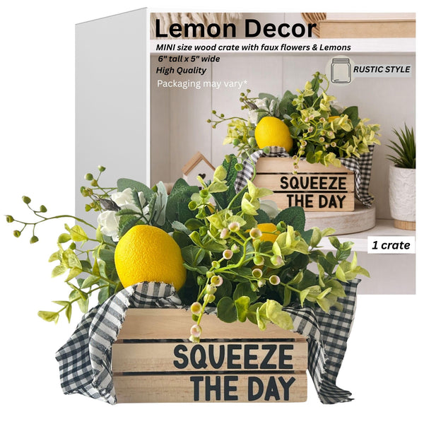 Faux Lemon Crate Decor