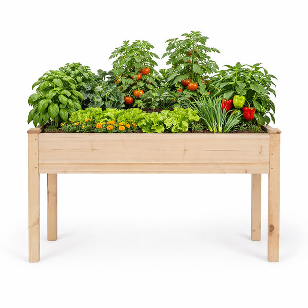 Natural Wood Raised Garden Bed