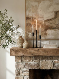 Black Iron Taper Candle Holders (Set of 3)