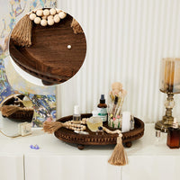 Distressed Wood Beaded Tray
