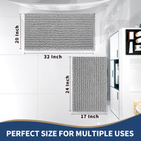 Grey Chenille Bath Rug (Set of 2)
