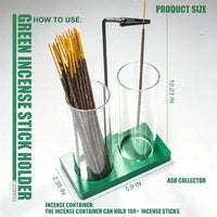 Green Glass Incense Holder