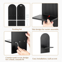 Black Wood Arch Candle Sconces (Set of 2)