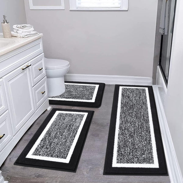Black Bath Mat (Set of 3)