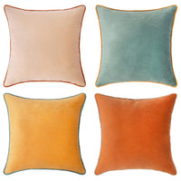 Teal Velvet Throw Pillow Cover (Set of 4)