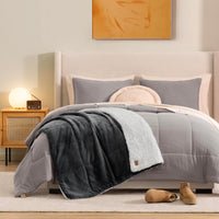 Charcoal Grey Fleece Throw