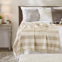 Stone Striped Cotton Throw