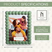 Light Green Scalloped Frames (Set of 2)