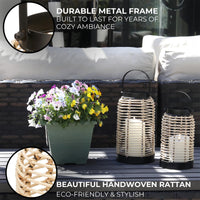 Rattan Boho Lanterns (Set of 2)