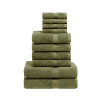 Forest Green Cotton Towels (Set of 10)