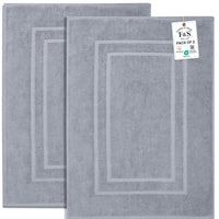 Grey Cotton Terry Bath Mat (Set of 2)