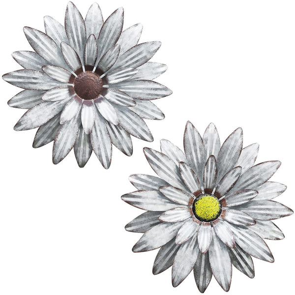 Galvanized Metal Flowers (Set of 2)