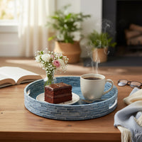 Blue Mother-of-Pearl Serving Tray