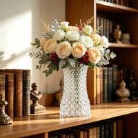 White Beaded Flower Vase