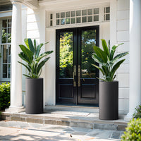 Tall Black Column Planter
