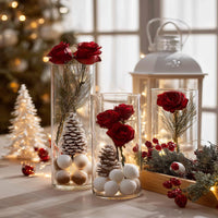 Clear Glass Cylinder Vases (Set of 12)