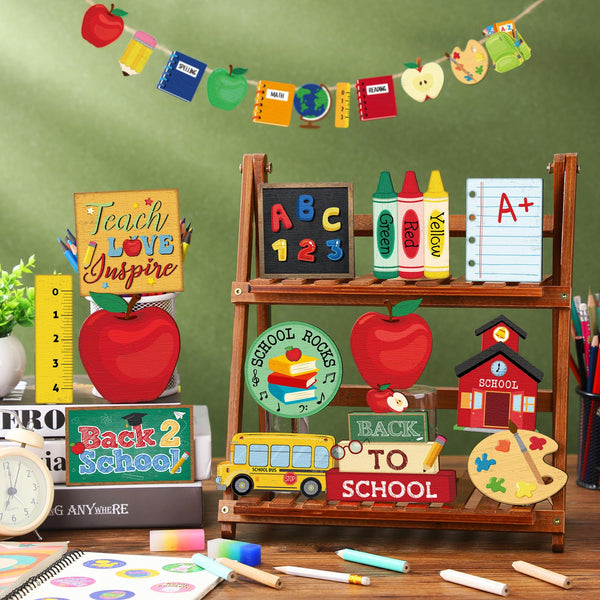 School Tiered Tray Decor (Set of 19)