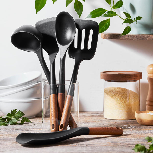 Black Silicone Cooking Utensils (Set of 5)