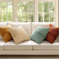 Teal Corduroy Throw Pillow Cover (Set of 4)