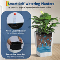 White Self-Watering Planters (Set of 4)