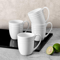 White Bone China Mugs (Set of 4)