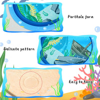 Blue Porthole Wall Decor (Set of 4)
